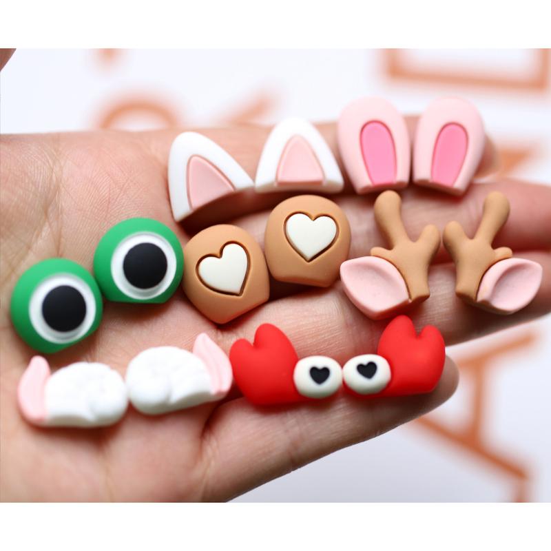 Charm tai thỏ, sừng hươu, càng cua, tai gấu, mắt ếch trang trí điện thoại, vỏ ốp, kẹp tóc, DIY 0