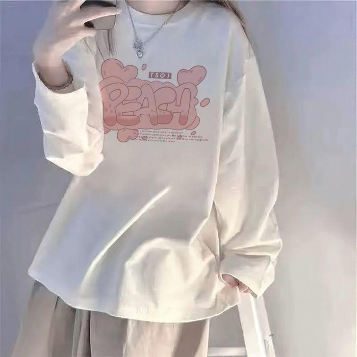 Product Introduction of Áo Thun Dài Tay, Hàng Mới Về Mùa Xuân Và Mùa Thu, Phong Cách Hàn Quốc, Dáng Rộng Vừa Vặn, Quần Áo Nữ, Thời Trang Ins, Thích Hợp Cho Học Sinh Nữ, Áo Sơ Mi Lớp Nền Phối Bên Trong, Quần Áo Thời Trang Hàng Đầu, 2024 4