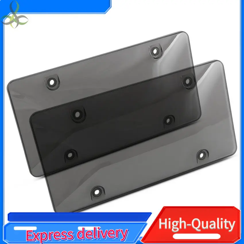 COD FREE Shipping Smoked Clear License Plate Cover Frame Shield Tinted Bubbled Flat Car