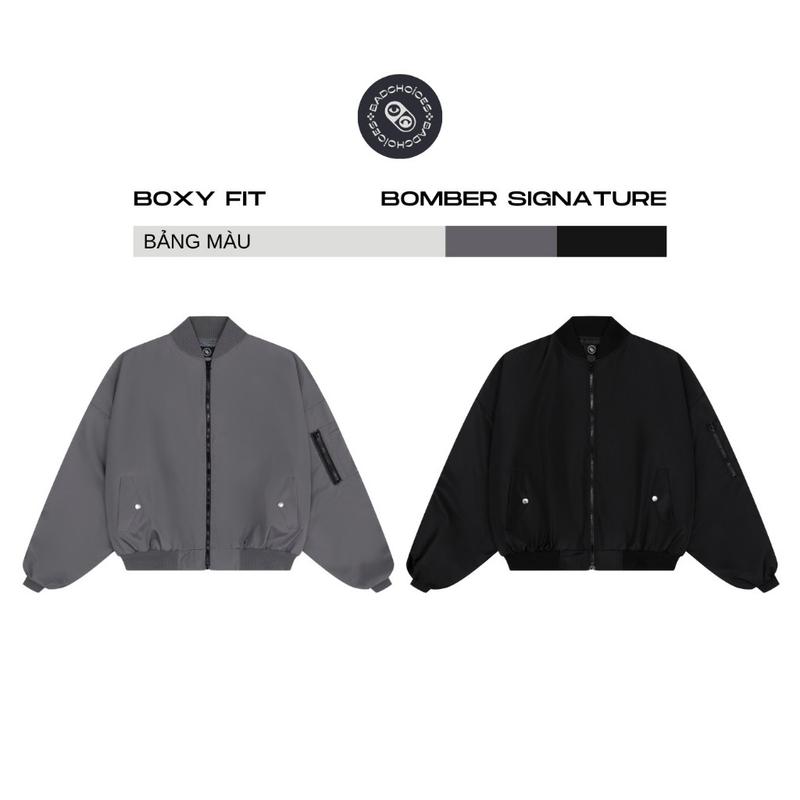Bad Choices | Áo Bomber dù - Zipper Bomber Jacket Signature StreetWear form Boxy