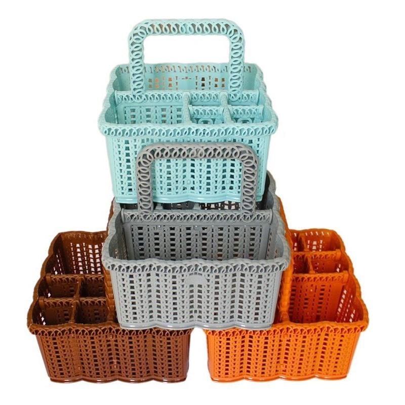 Rổ/giỏ 3 ngăn và 6 ngăn đựnġ đồ trang điểm, spa, nail, dụng cụ nối mi, phun ẋăm 7