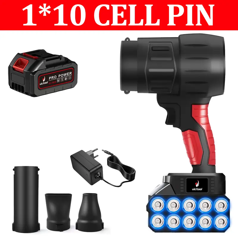 Victool Máy thổi bụi cầm tay, quạt thổi bụi phản lực 6000W máy thổi phản lực không dây, quạt phản lực mini Turbo 1588V Máy thổi bụi phản lực động cơ tua bin pin 10cell phổ thông Makita 8