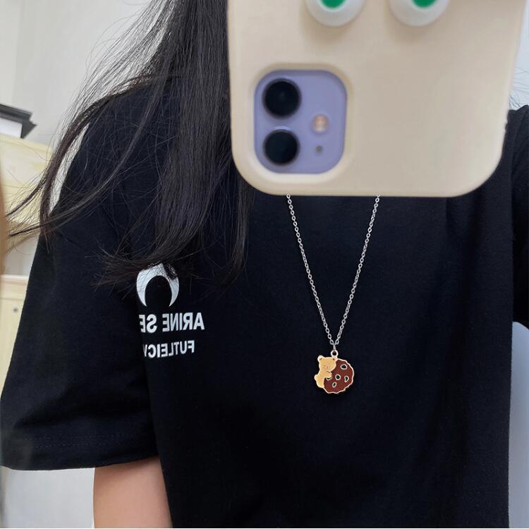 Product Introduction of 2025 Cute Cartoon Sweatshirt Chain Accessories Sweater Necklace Couple Versatile Simple Korean Style Ins Female Student Pendant 6
