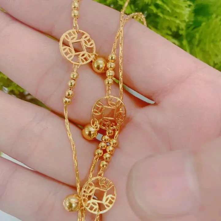 lắc chân kim tiền thiết kế nữ tính (Lắc Chân) 2