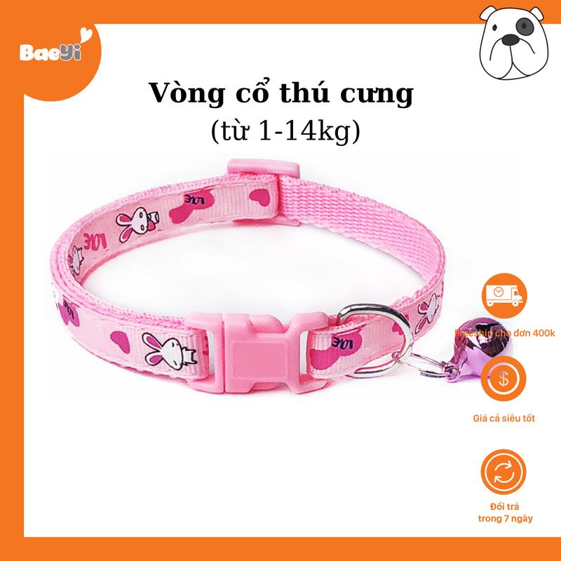 Vòng cổ cho chó mèo BaeYi có chuông vòng đeo cổ cho chó lớn cún nhỏ phụ kiện thú cưng