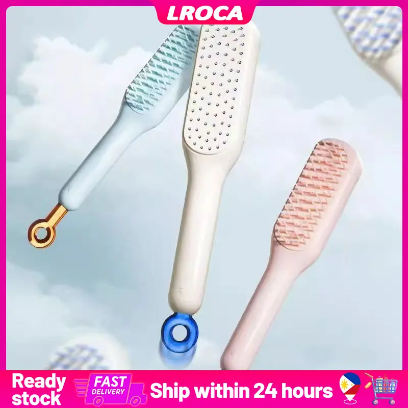 Magic Retractable Comb For Women Lady Massage Hair Accessories Self Cleaning Hair Brush Anti-static Hair Comb Haircare Heatless Haircare Heatless for Christmas Day White