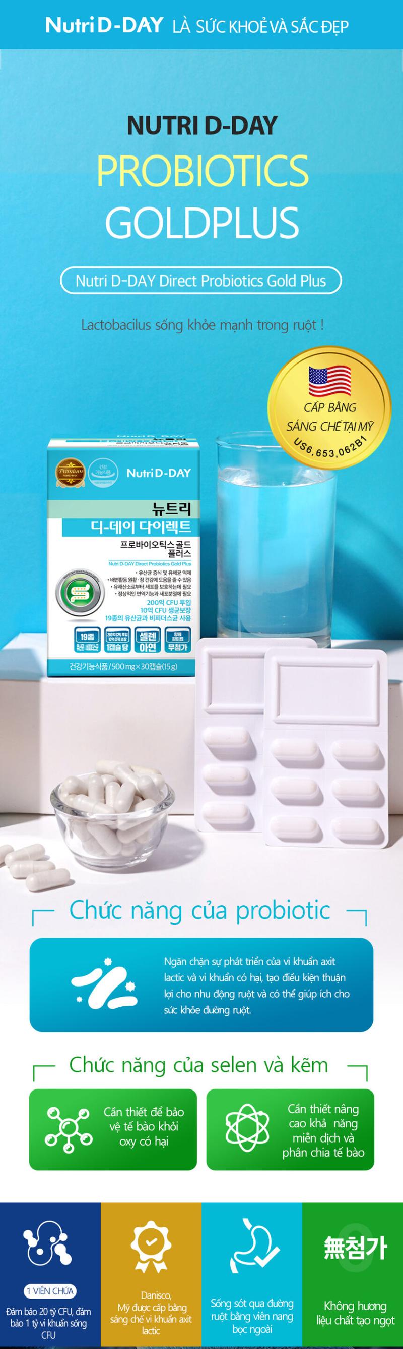 Product Introduction of (Date 9/2025)Men vi sinh đại tràng Direct Probiotics Nutri D-DAY với 19 chủng và 20 tỷ lợi khuẩn menvisinh đường ruột viemdai trang 20