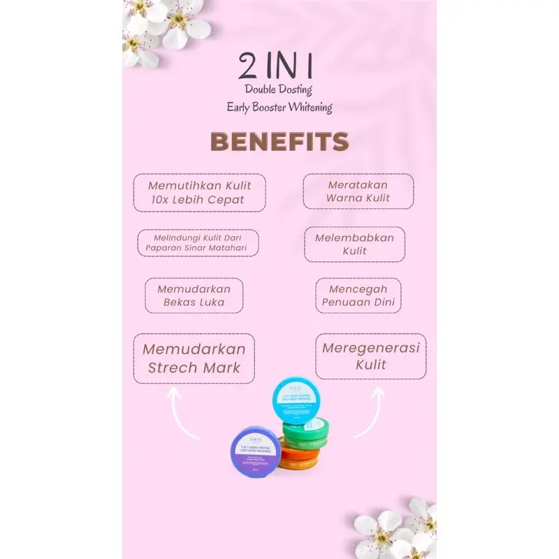 NEIL SKIN - 2 IN 1 DOUBLE DOSTING WHITENING BOOSTER 250ML / LOTION SIANG DOSTING UV FILTER 2