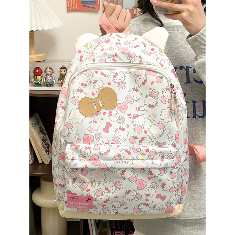 Cặp Sách Học Sinh, Phong Cách Hellokitty Mới INS, Thiết Kế Hello Kitty Dễ Thương, Ba Lô Sinh Viên Đại Học, Ba Lô Sức Chứa Lớn
