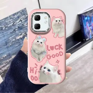 Hp Casing Untuk Infinix Hot 50i Smart 9 Cute Kitten Phone Case Softcase Cat Kesing Soft Sofcase Silikon Cassing Cesing Kasing Cesing Pink Blue Black 4191
