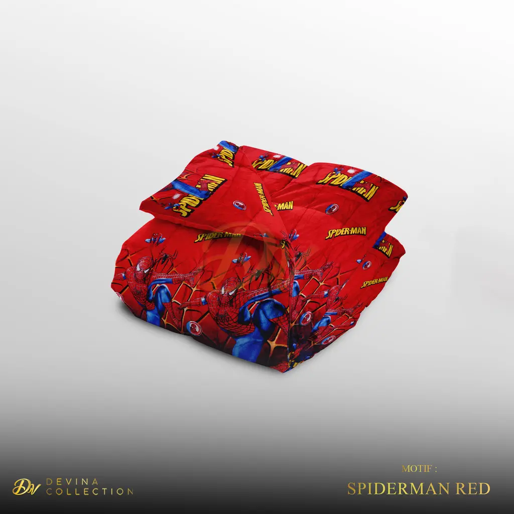 Devina Collection Bedcover Only Motif Anak Spiderman Free Tas  Ukuran King 180x200 (210x220)