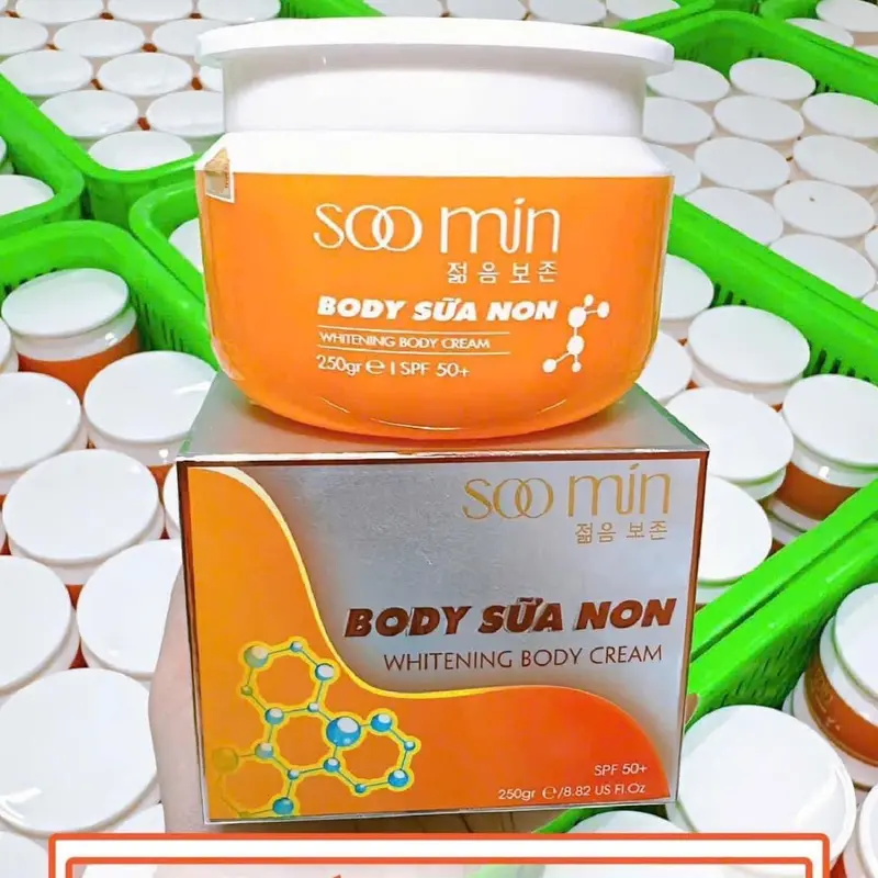 Combo 2 Hộp ￼Kem Body  Sữa  Non  Soon Min Hàn Quốc Giúp Trắng Da , Phục Hồi Da Hư Tổn, Chống Nắng 3