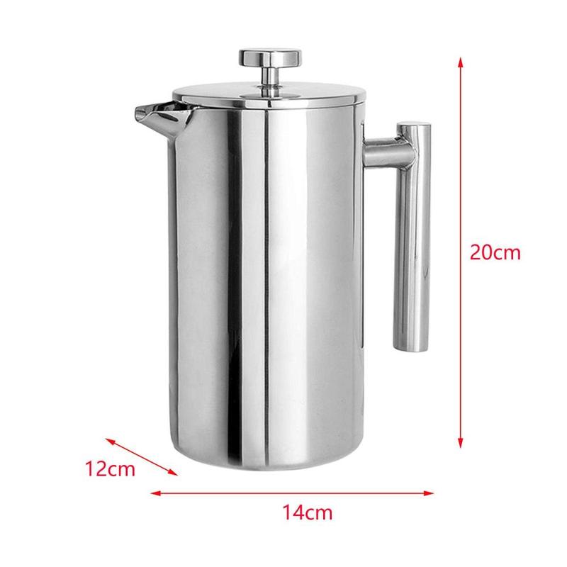 Product Introduction of Coffee Maker Pot Coffee Pot Steel Press Easy to Clean Stainless Steel Kettle Coffee Kettle for Kitchen Office Coffee Shop 0