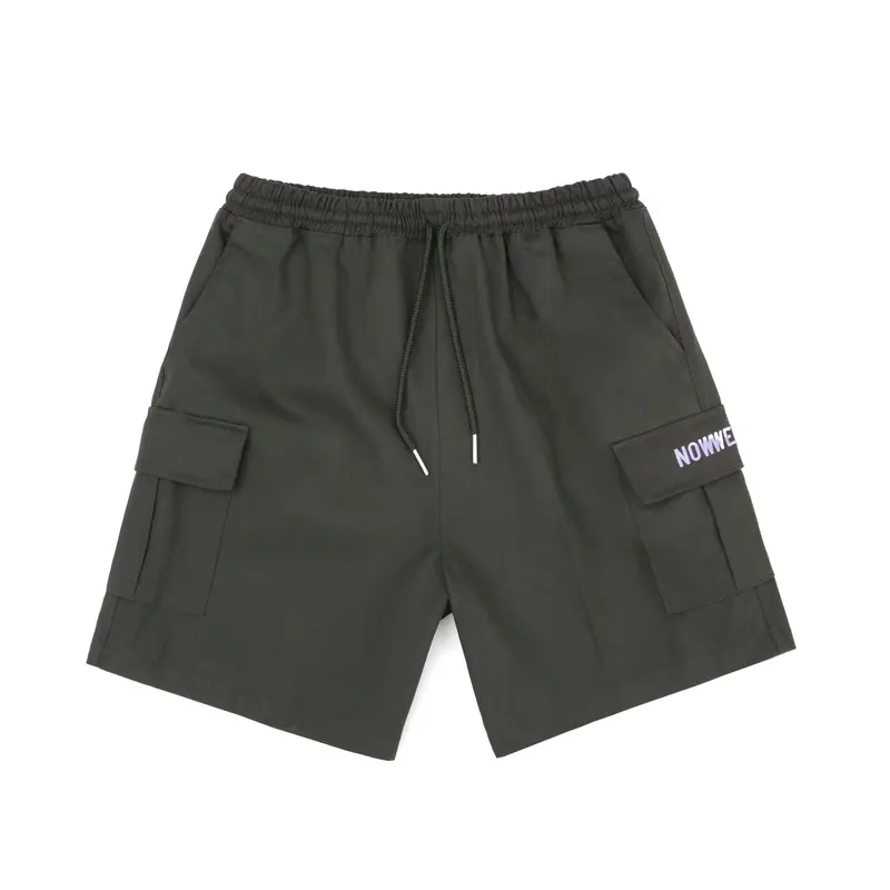 Quần Short Kaki Túi Hộp Nowwear Ngắn Trên gối Unisex Nam Menswear Có Túi Dây Rút Cotton Quần Lửng 7