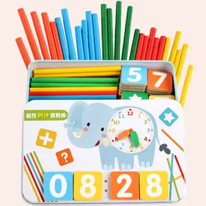 Mainan Edukatif Belajar Berhitung Matematika Intelligence Stick Puzzle Magnet Kayu
