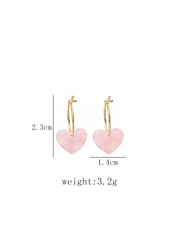 Women's 1 Pair Heart Hoop Earrings, Valentine's Day, Gift 3