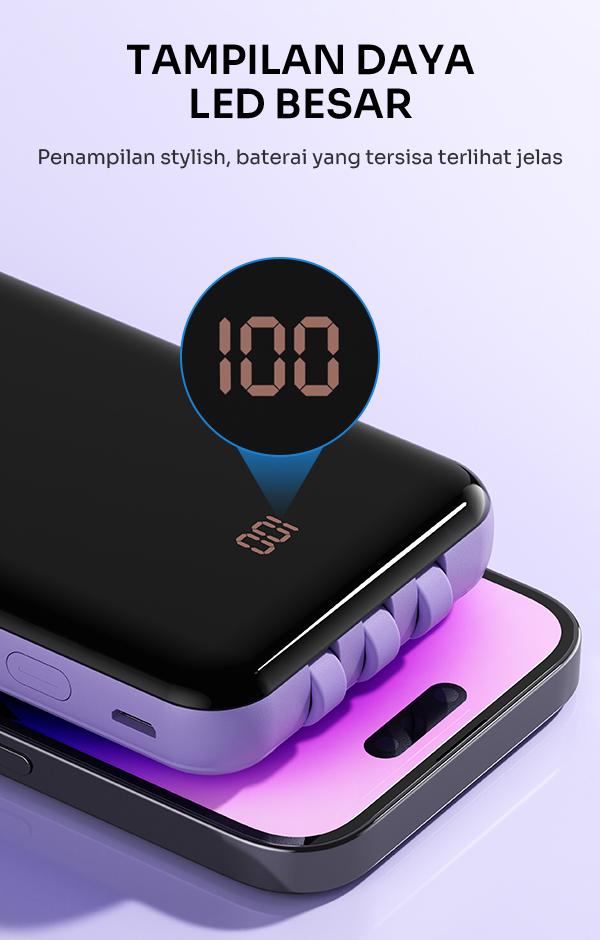 Powerbank ROBOT 10000mAH RP-101L New 2.1A Dengan 3 Kabel  Charger Type C Lightning Micro [BISA COD] Smart Baterai