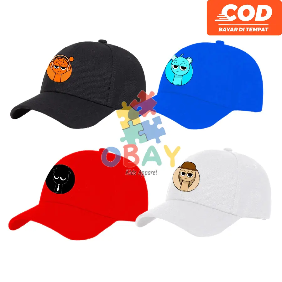 Topi Anak Sprunki Incredibox Karakter - Topi Baseball Trendy untuk Anak Laki-Laki & Perempuan