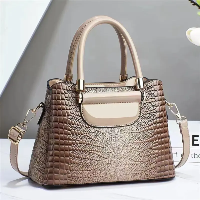 Tas Selempang Wanita  Kulit PU 460 Motif Croco Leads Fashion Hitam Cokelat Navy Tas Korean Style Tas Kerja Wanita Tas Tangan Murah 1
