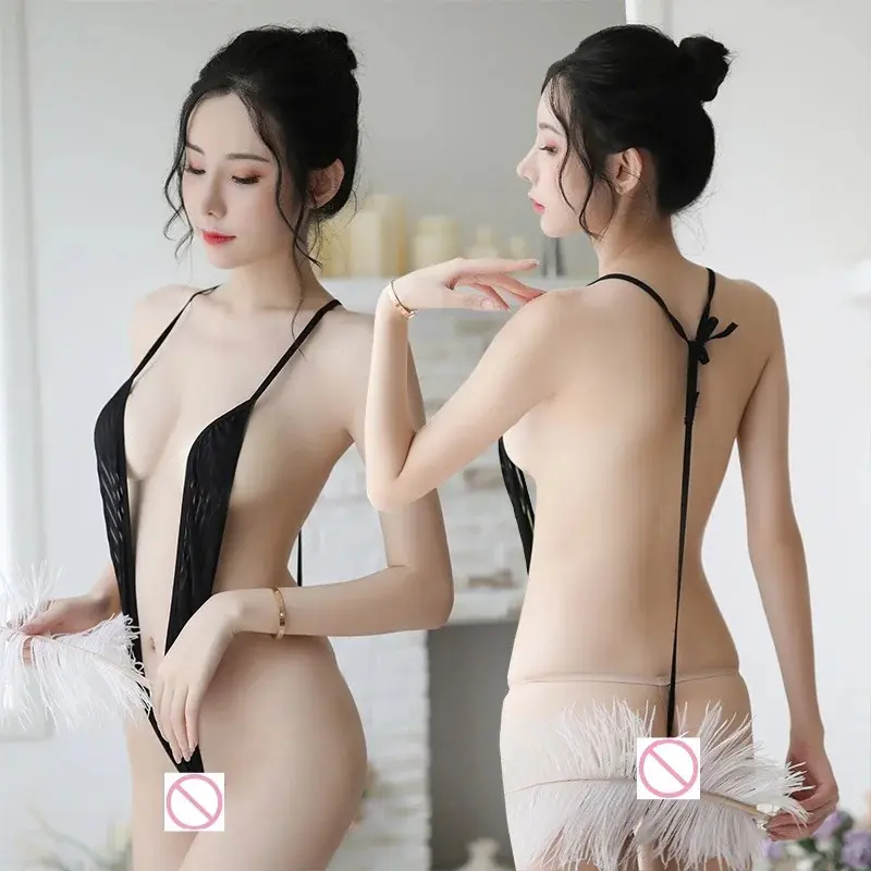Women's  Fun Lingerie Hot And Spicy Vertical Strap Swimsuit Bunny Girl Outfit Fun Lingerie Set Adult Couple Club