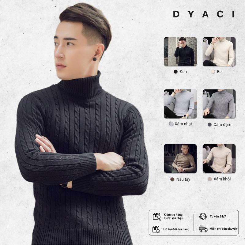 Áo Len Nam Cổ Lọ DYACI Quảng Châu Chất Lông Cừu Dài Tay Hoạ Tiết Vặn Thừng Cao Cấp Kiểu Dáng Hàn Quốc AL21 Menswear