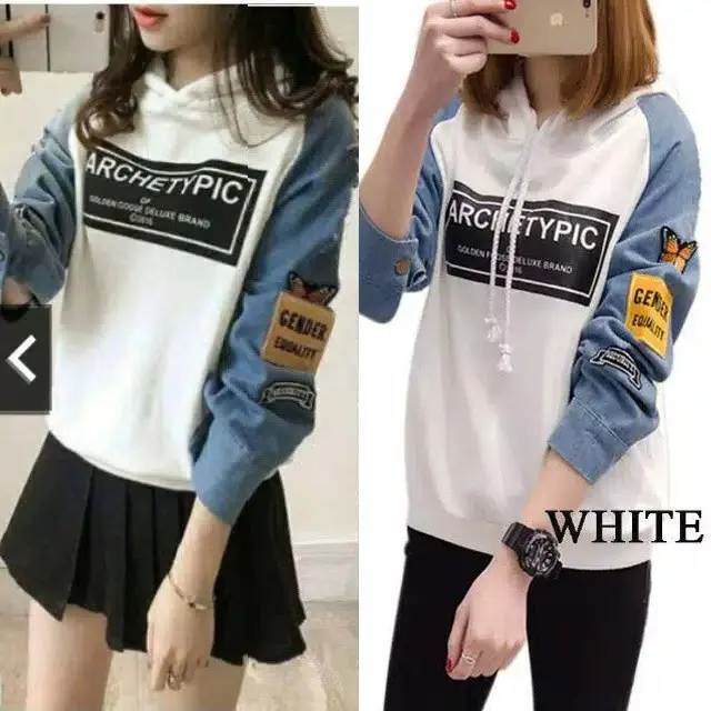 westylis SWEATER HOODIE ARCHETYPIC + TALI KUPLUK LENGAN MOTIF BEST SELLER FIT L Wanita Atasan Top Unisex Casual Baju Kaos 1