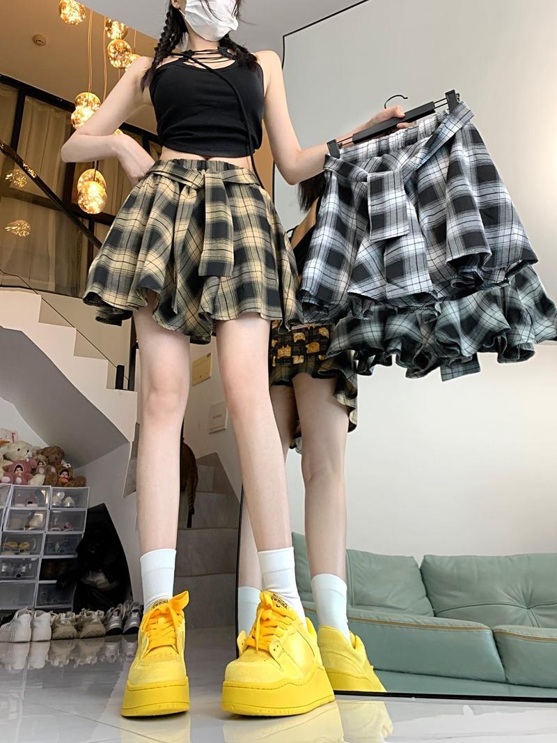 Product Introduction of [Yzw]Chân Váy Kẻ Sọc Cổ Điển Bất Đối Xứng Dành Cho Nữ, Mùa Hè Dễ Phối Đồ Mỏng Vừa Vặn, Chống Lộ, Chân Váy Xếp Ly Chữ A Cô Gái Nóng Bỏng Mỹ 1