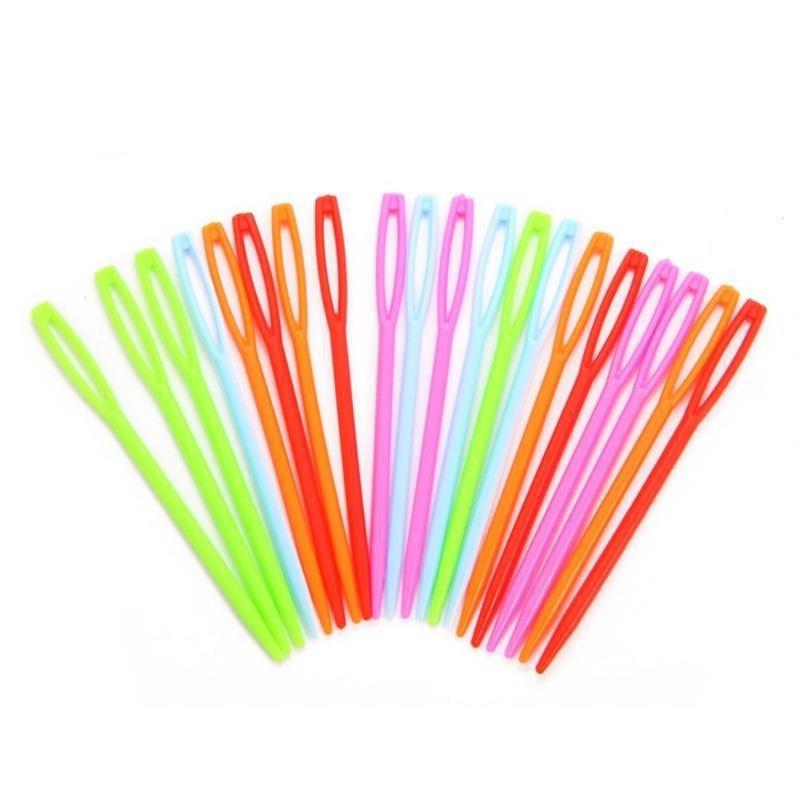 Product Introduction of 20 pcs Set New Plastic Sewing Needles Yarn Knitting Safety Pins Darning Handmade Weaving Tools Accessories 13