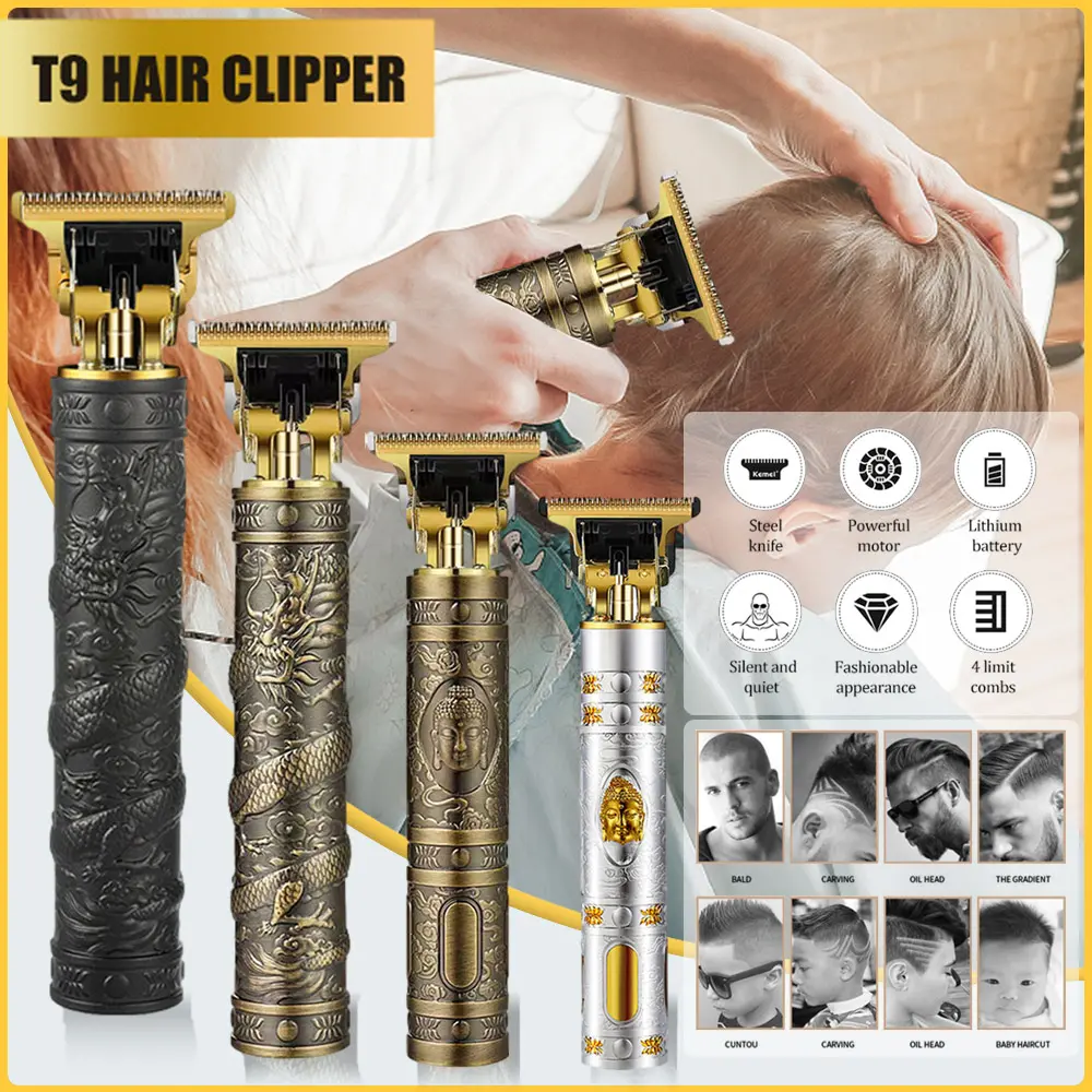 Máy Cắt Tóc Không Dây T9 Cổ Điển Có Thể Sạc Lại Máy Cạo Râu Điện, Dành Cho Nam Và Nữ, Tông Đơ Cắt Tóc, Máy Tỉa Râu, Dao Cạo Râu, [Thanh Toán Khi Nhận Hàng Địa Phương]