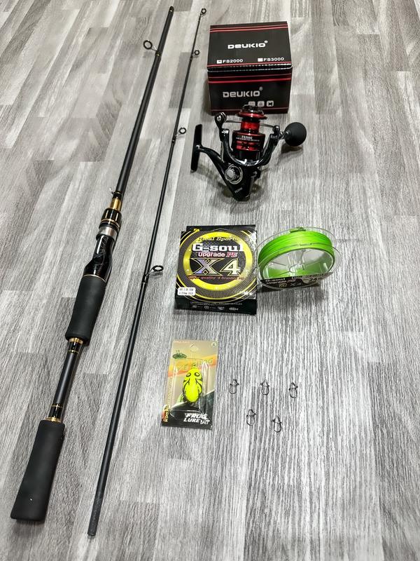 Combo Cần câu Daiiiiwa Nội Địa Máy Đứng Deuukio FS 2000 - Dây PE X4 - Nhái Hơi
