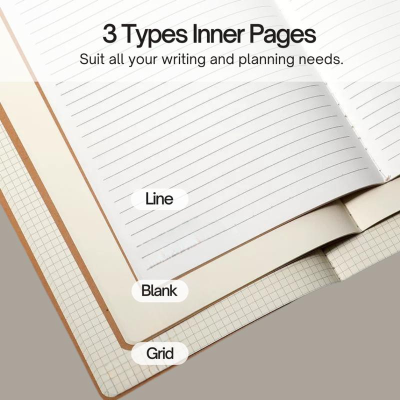 mixshop A5, B5, A4 Notebook, Exercise Book, Lined, Grid, Blank, 80-GSM, String-Bound