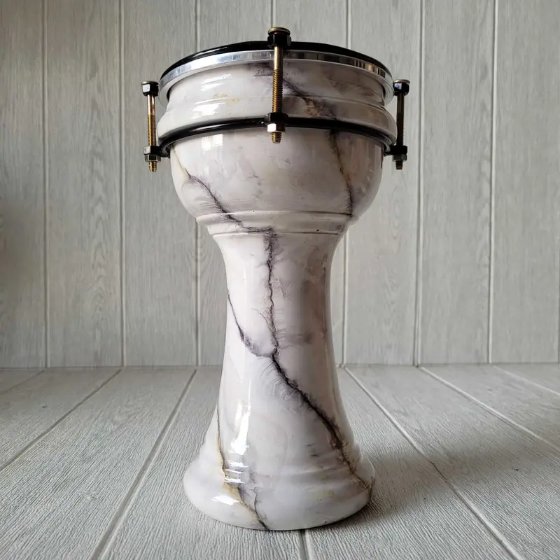 Calti Darbuka Dumbuk Anak Motif Marmer Putih Ukuran 6 inch Termurah Kualitas Terbaik Lengkap Tas Kayu Asli 2