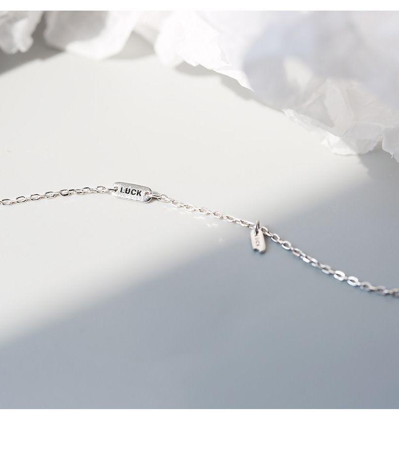 Product Introduction of 925 Silver Luck Square Plate Lucky Bracelet Niche Design Student Jewelry Ins Cold Style Female Exquisite and Versatile Female 8