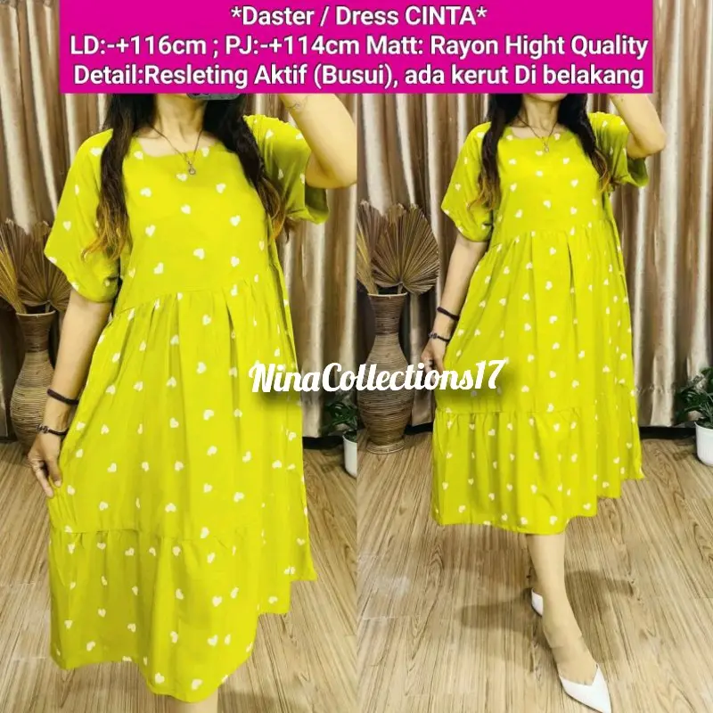 Daster Dress Cinta Rayon Adem Resleting Busui Karet Belakang 2