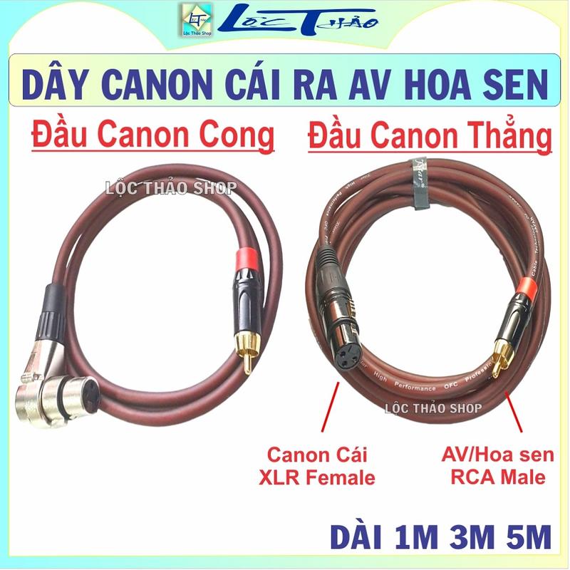 Dây Canon Cái ra AV Hoa sen dài 1M 3M 5M (giá 1 dây) - Dây Canon Cái Cong ra AV - Dây Canon AV - Dây Canon Cái vuông góc AV - Dây AV Đực ra Canon Cái - Dây Canon Cái ra Hoa sen - RCA Male to XLR Female Audio Cable