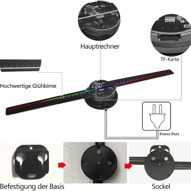 3D Hologram Fan 42CM 3D Holographic Projector Advertising Display Light HD Holographic Projector for Stores Bars Party Xmas - Image 5