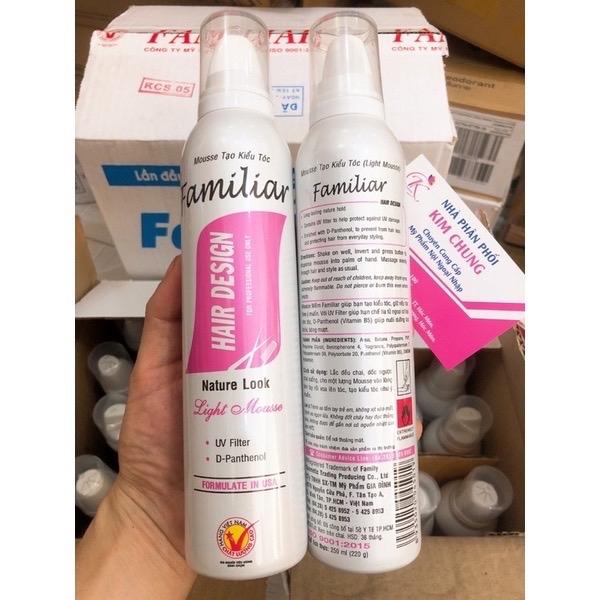 Mousse Tạo Kiểu Tóc FAMILIAR 250ml - Tạo kiểu tóc, định hình tóc theo ý muốn 4