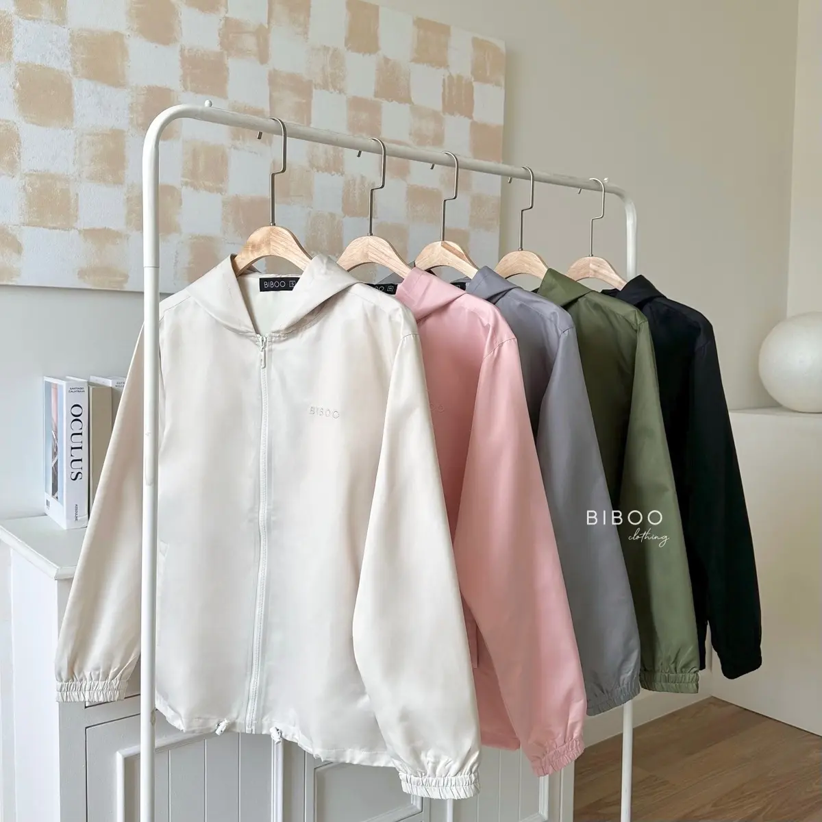 BIBOO - Áo khoác dù BASIC JACKET trơn cơ bản có size