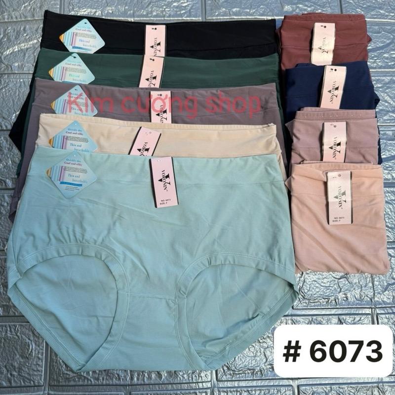 (65kg-75kg) Quần Lót Nữ Lưng Cao (6073) Chất Vải  Thun Lạnh Thông Hơi, Ôm Bụng, Mềm Mịn Co Giãn Thoải Mái