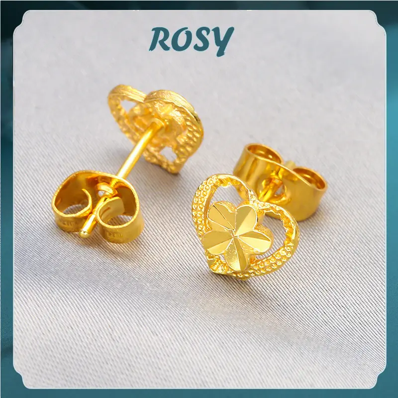 916 gold-plated original Lightweight Cut-out flower love earrings for women gift hypoallergenic non tarnish