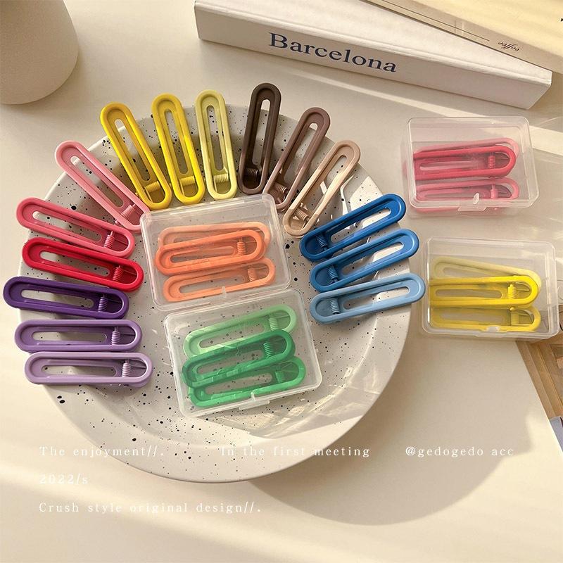 Set 3 kẹp tóc mái mỏ vịt AAA iLita cặp bấm mái nữ đẹp vintage Hàn Quốc màu trơn hottrend