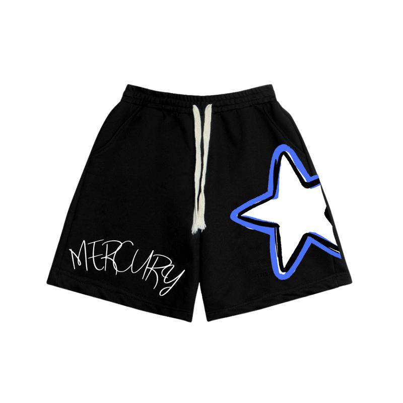 Quần short thêu sao M2, quần short unisex vải nỉ chân cua mềm mại giữ form tốt định lượng vải 380gsm