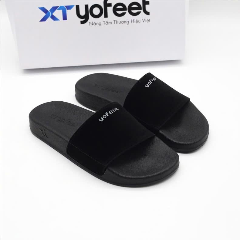 Product Introduction of Dép nam nữ quai ngang quai nỉ in yofeet ( XT 05 ) in nhiệt cao cấp may viền chắc chắn - Dép lê đế bằng - Slipper, DéP 4