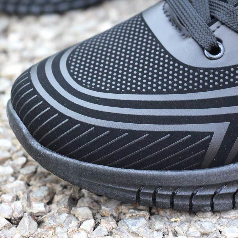 Product Introduction of Korean version of leather waterproof shoes men's sports running shoes casual shoes black work shoes sneakers 3