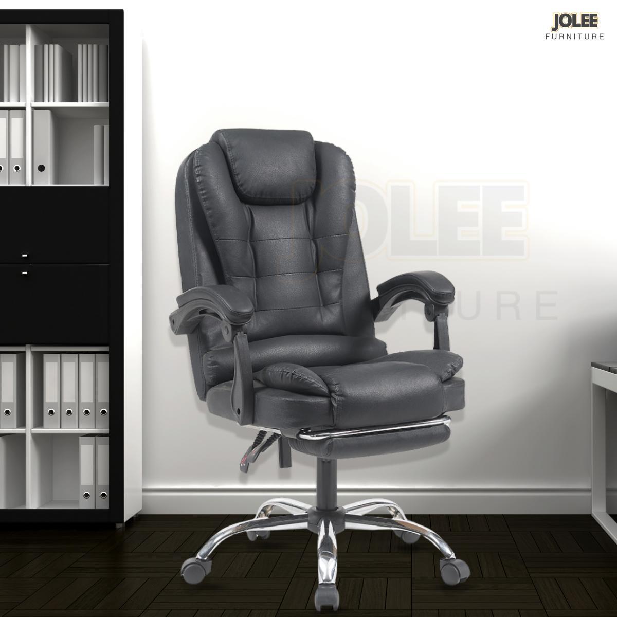 PU Kursi bos yang bisa direbahkan, kursi kerja pijat lumbar , Kursi kantor ergonomis, kursi gaming,  Besi Roda, Furniture Sandaran Chair