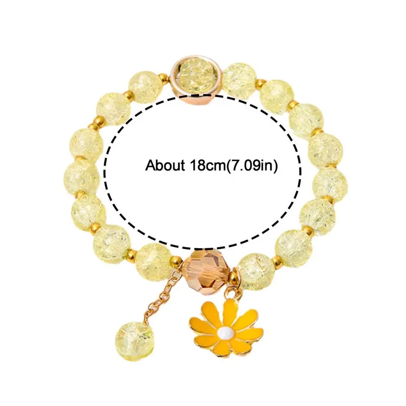 Vòng Tay Đính Cườm Thiết Kế Hoa Cúc Nhỏ Thời Trang Nữ, Đơn Giản Và Ngọt Ngào, Vòng Tay Hoa Nhỏ Thích Hợp Cho Vòng Tay Tốt Nhất 8