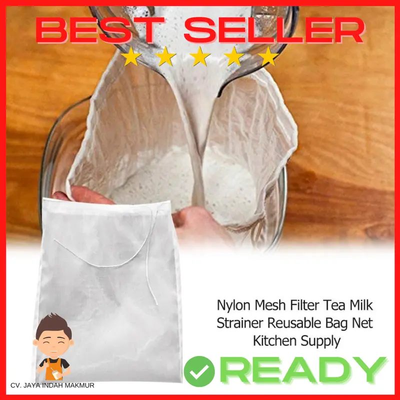 Kain Peras Saringan Susu Kedelai Almond Kacang Greek Yogurt Santan Nylon 200mesh 100 mesh 2