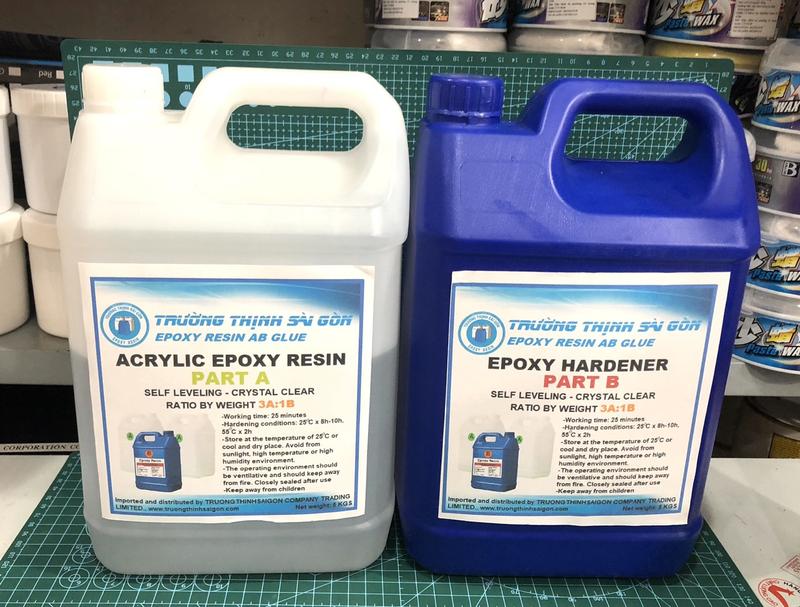 Keo Epoxy Resin Trong Suốt Loại Cứng Bộ 5Kg Nhựa Epoxy Làm Bàn Ghế Đồ HandMade Sỉ - Trường Thịnh
