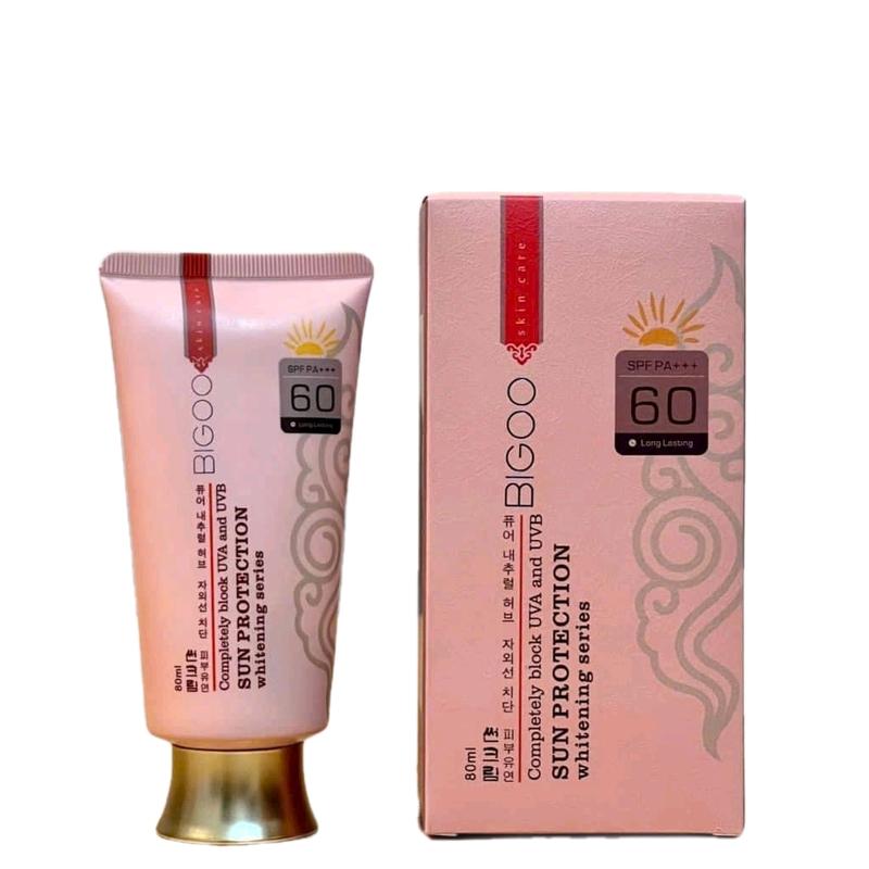 Tuýp kem chống nắng Bigoo Sun Protection Whitening Series Spf60 PA+++ 80ml Skincare