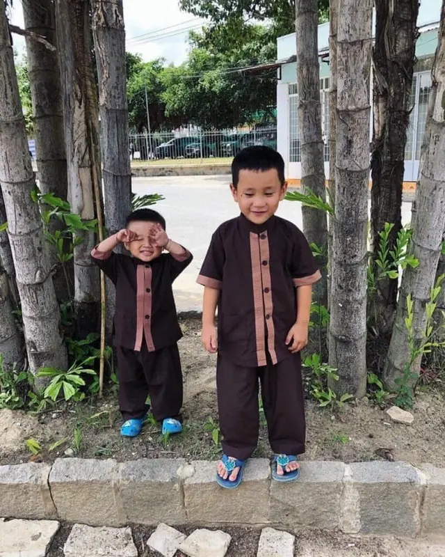 ĐỒ LAM ĐI CHÙA # MẪU LÃNH TỤ PHỐI - VẢI KATE - DÀNH CHO BÉ TRAI 0